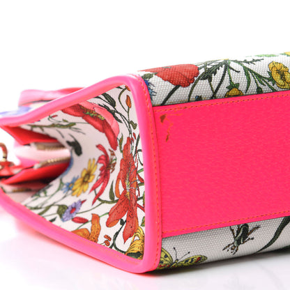 Gucci Canvas Medium Flora Tote Fuchsia 6 of 11