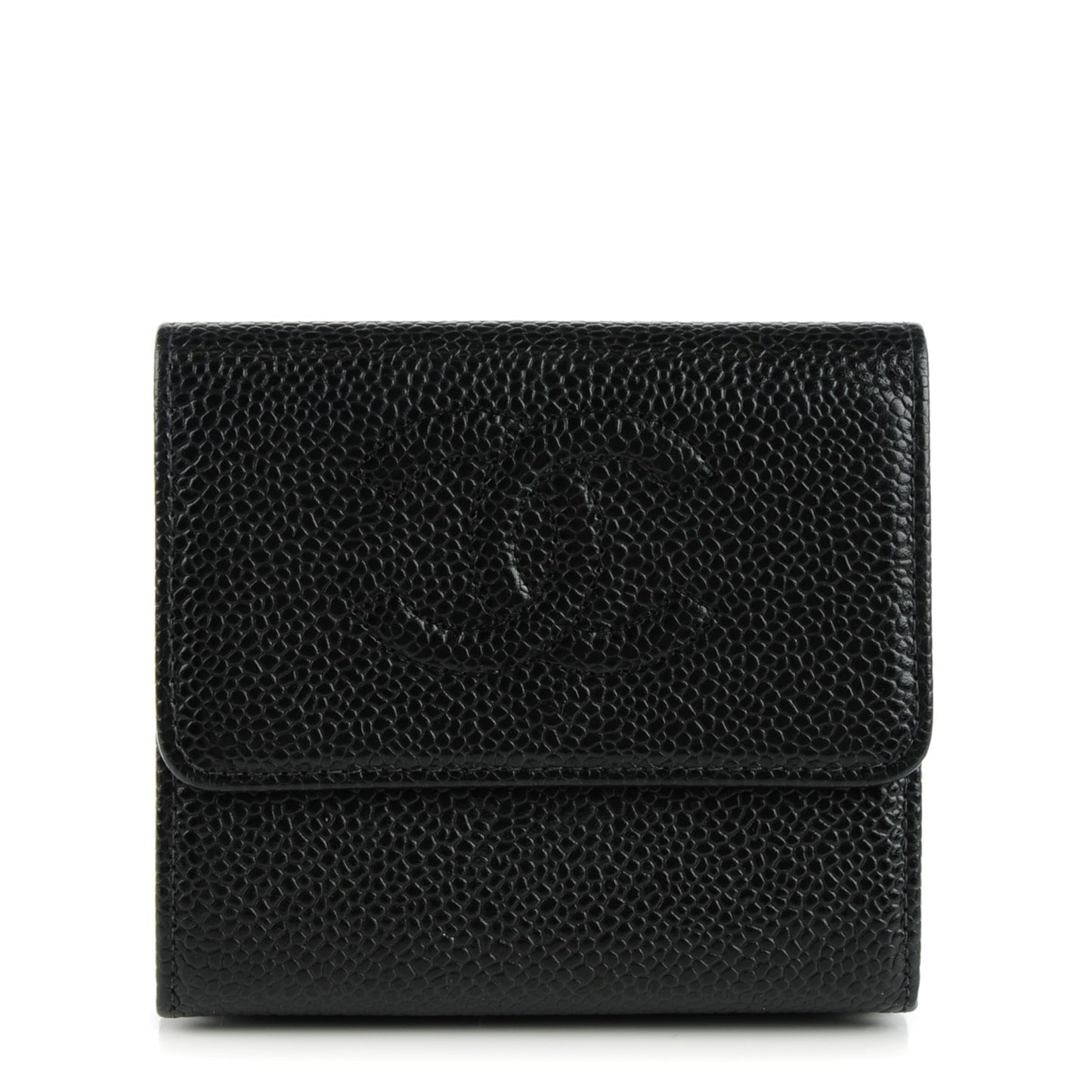 Caviar Timeless CC Compact Flap Wallet Black