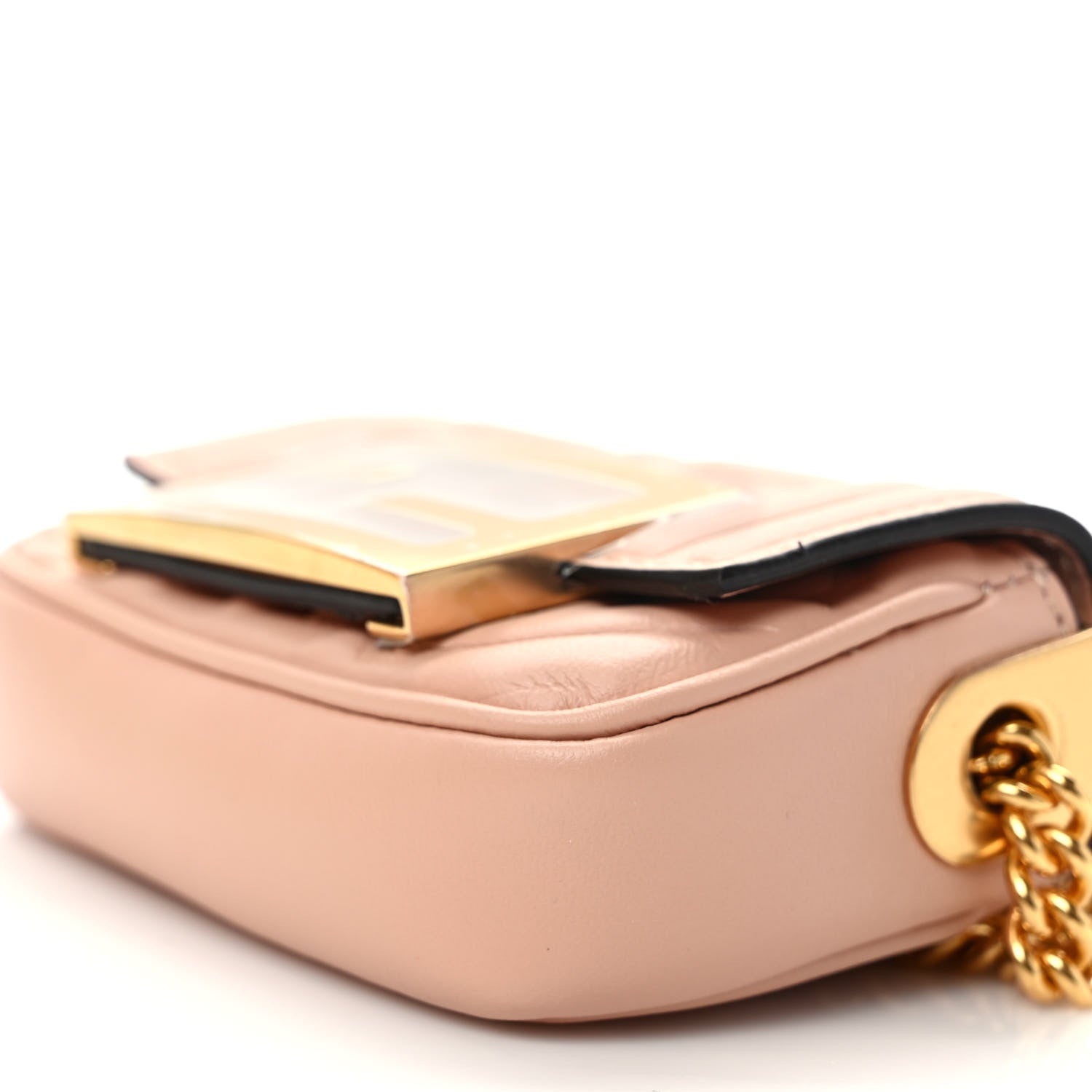 Fendi Nappa Matisse FF Embossed Nano Chain Baguette Rosa Bourbon 8 of 9