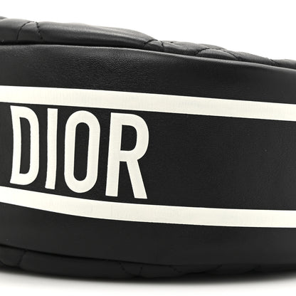 Christian Dior Lambskin Cannage Medium Dior Vibe Hobo Bag Black 9 of 11