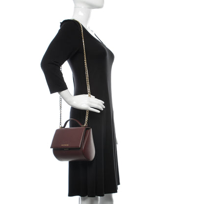Givenchy Textured Calfskin Mini Pandora Box Chain Crossbody Bag Oxblood 2 of 12