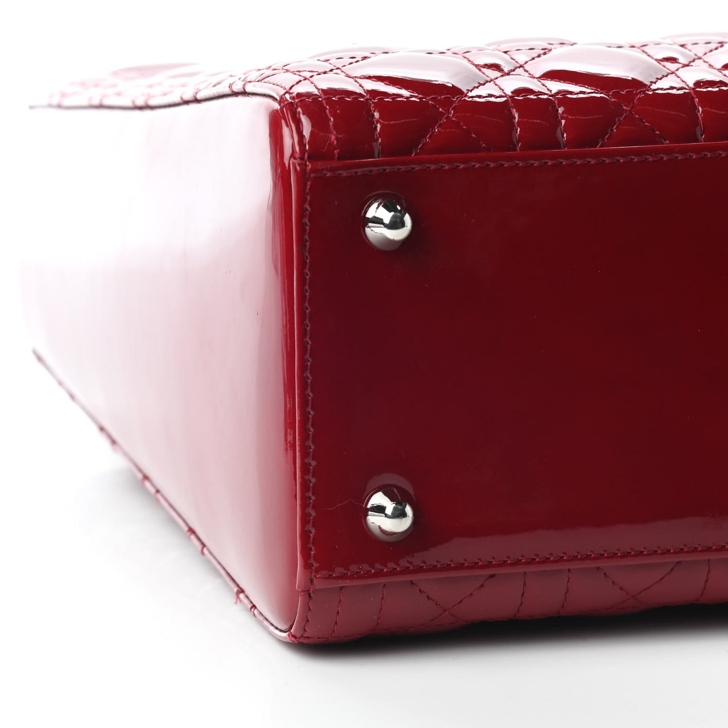 Patent Cannage Large Lady Dior Red