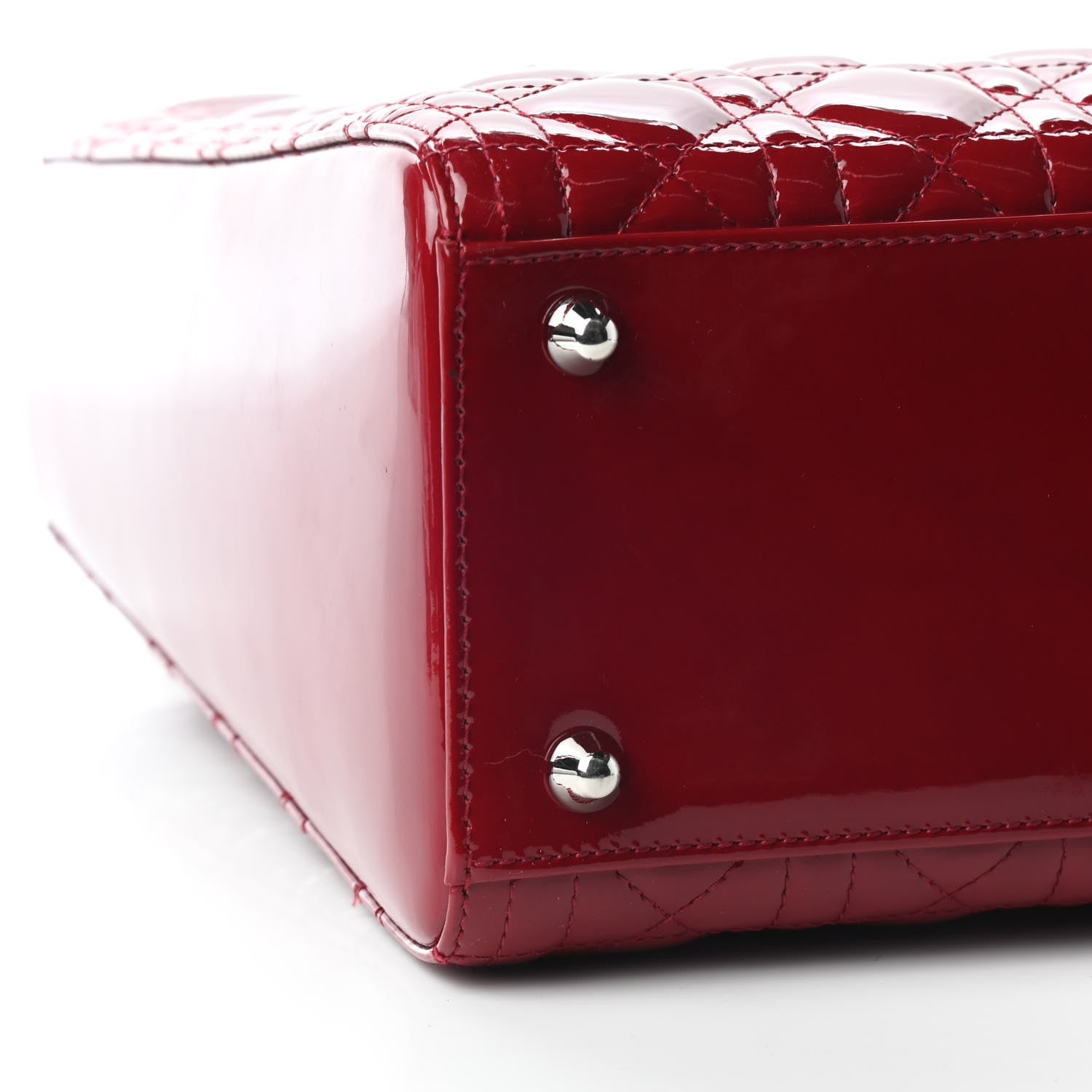 Christian Dior Patent Cannage Large Lady Dior Red 8 of 11