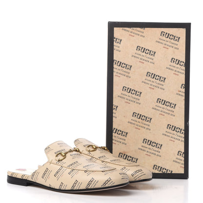 Gucci Calfskin Stamp Print Womens Princetown Slippers 40 Soy Black 11 of 11