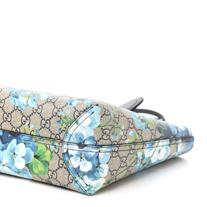 Gucci GG Supreme Monogram Blooms Small Reversible Tote Beige Blue Navy 7 of 16