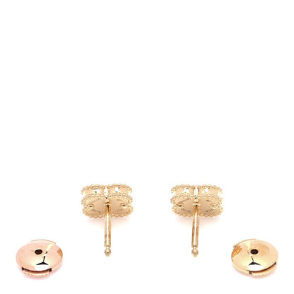 Van Cleef & Arpels 18K Yellow Gold Mother of Pearl Sweet Alhambra Earrings 3 of 5