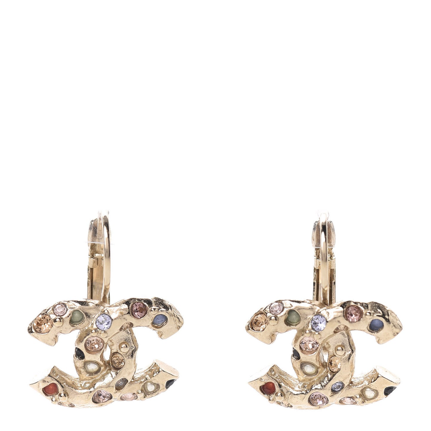 Crystal CC Earrings Gold Multicolor