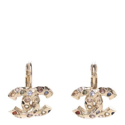 Chanel Crystal CC Earrings Gold Multicolor 1 of 5