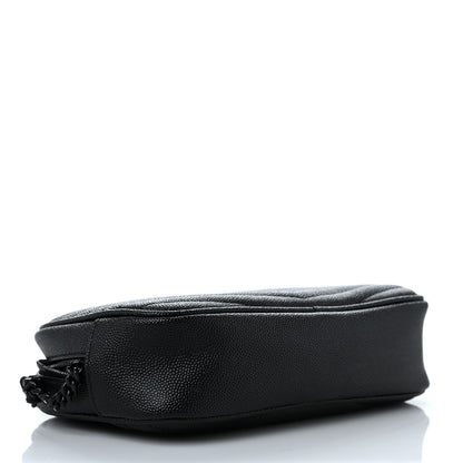 Saint Laurent Grain De Poudre Matelasse Monogram Mini Lou Camera Bag Black 3 of 8