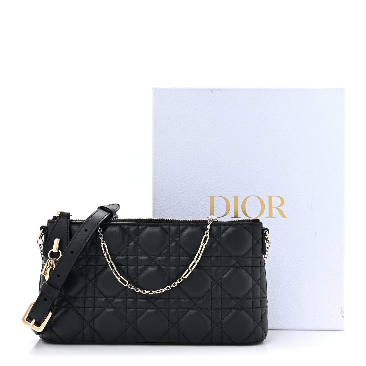 Lambskin Cannage Miss Dior Midi Mini Bag Black