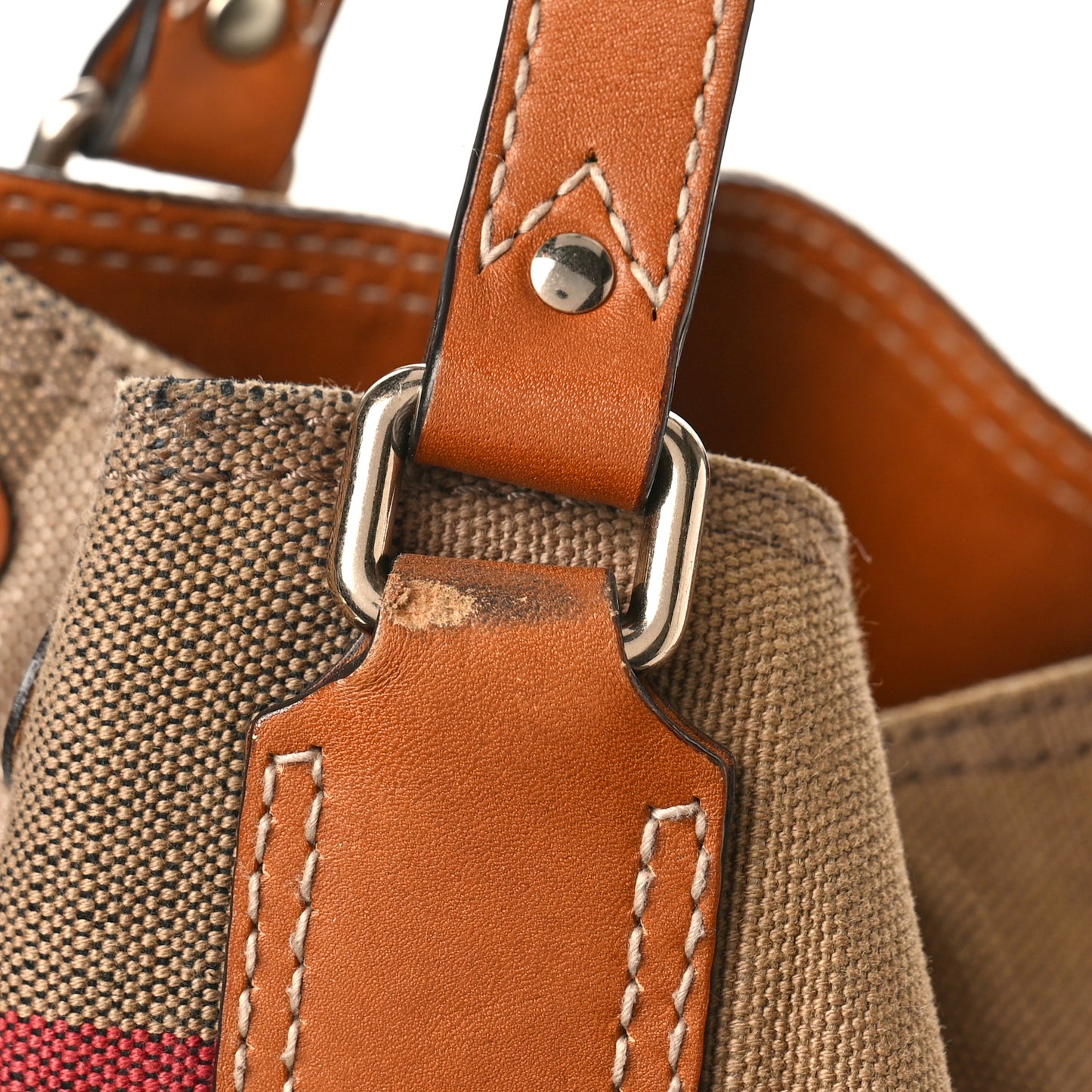 Canvas Mega Check Medium Ashby Hobo Saddle Brown