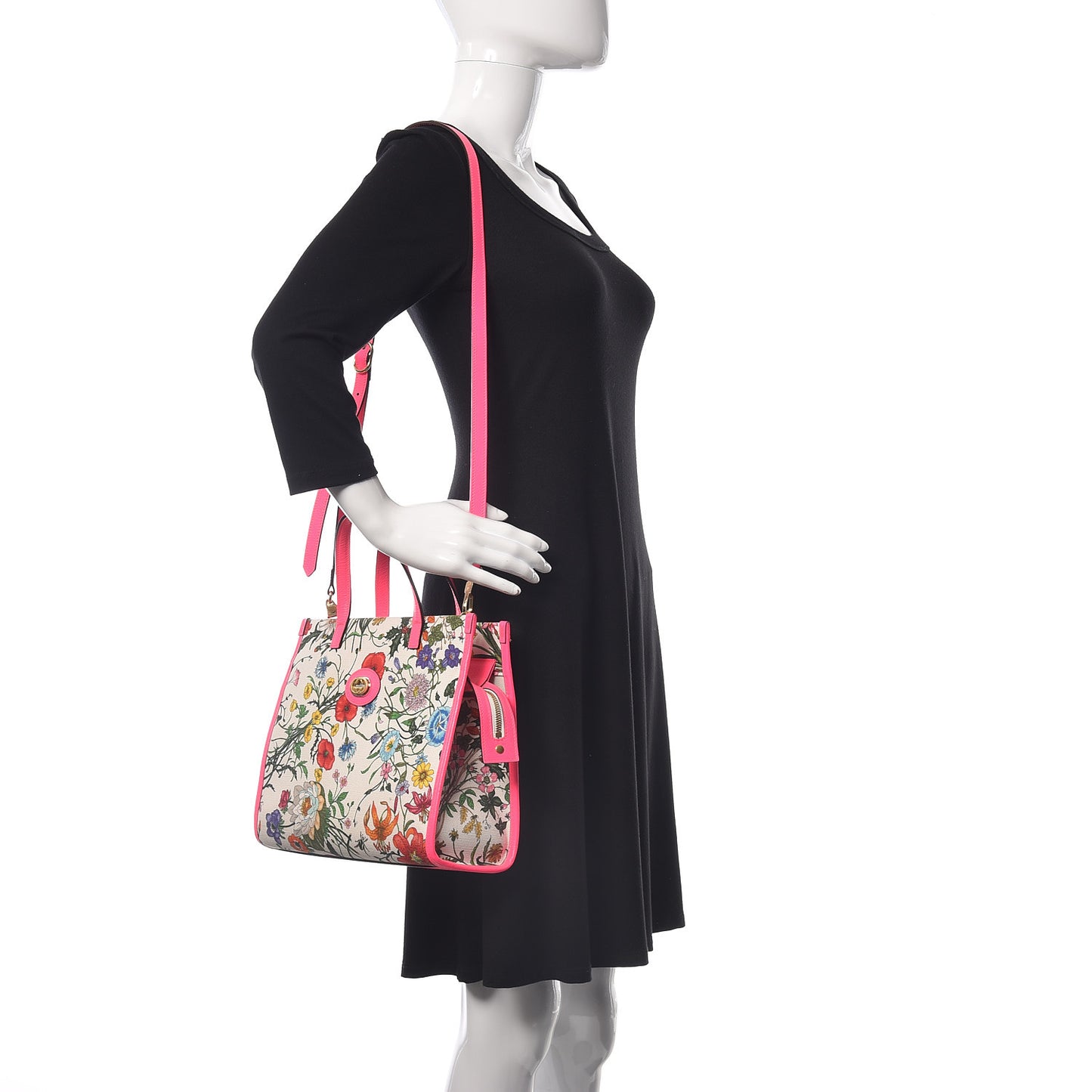 Canvas Medium Flora Tote Fuchsia