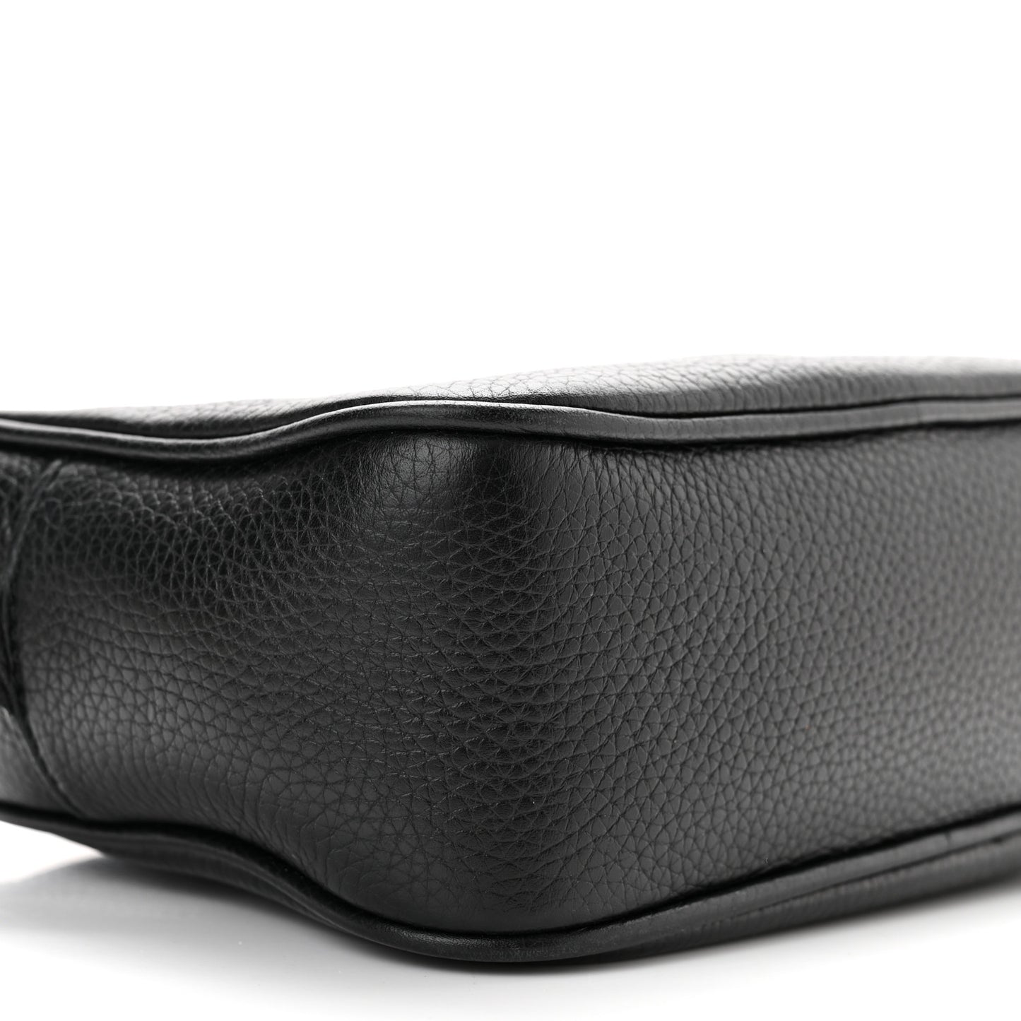 Pebbled Calfskin Small Soho Disco Bag Black