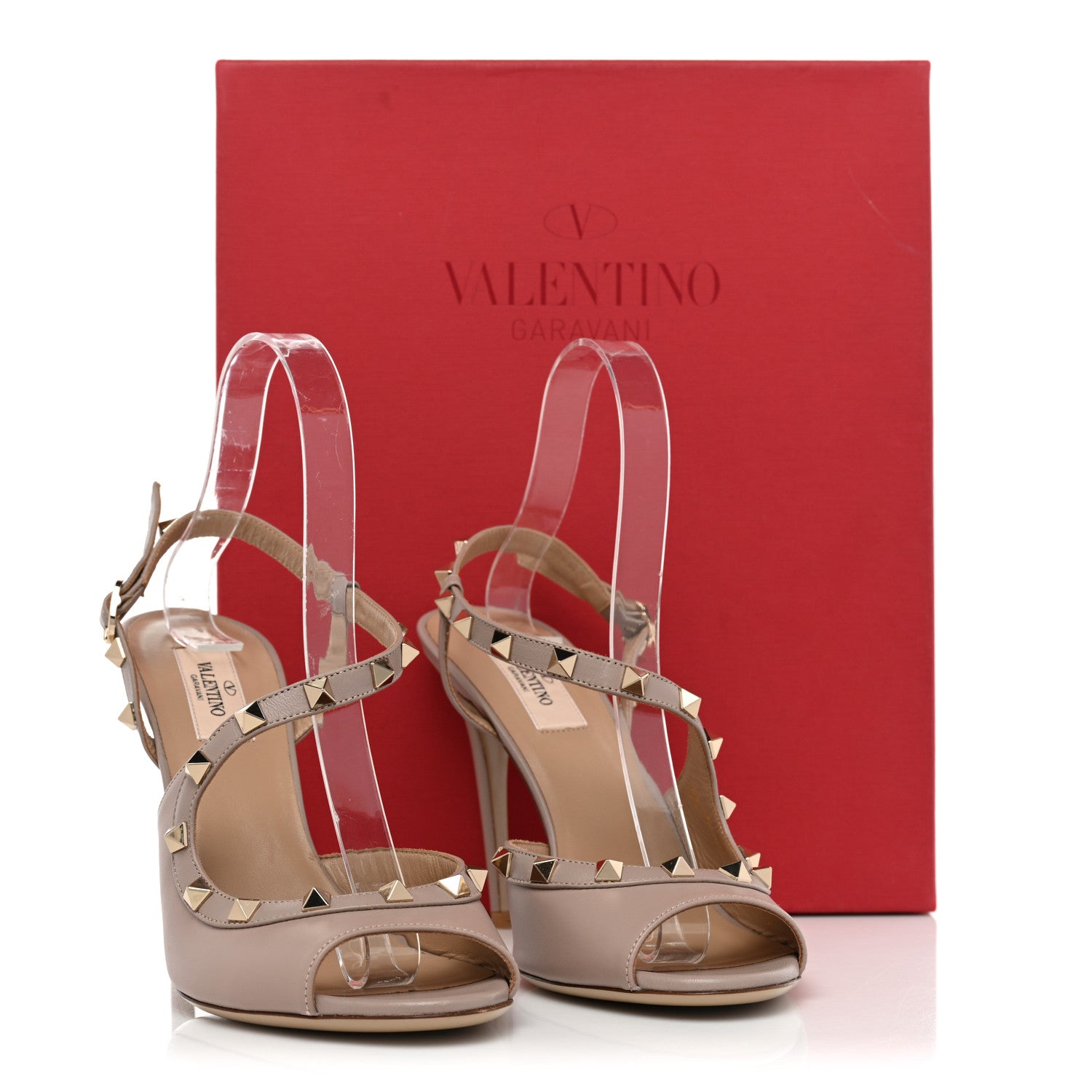 Valentino Garavani Nappa Rockstud Asymmetric 100mm Sandals 39.5 Poudre 11 of 11
