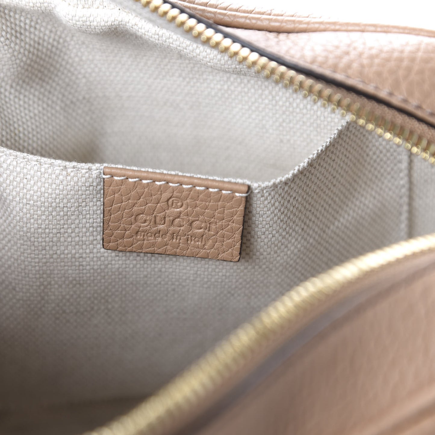 Pebbled Calfskin Small Soho Disco Bag Rose Beige