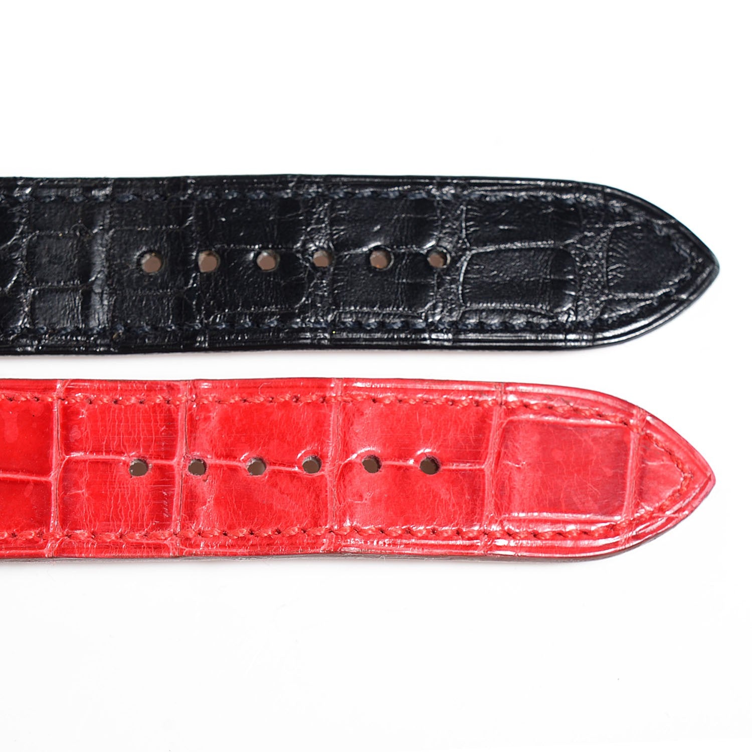 Hermes Shiny Porosus Crocodile 26mm SS Belt Quartz Watch Noir and Rouge Vif 11 of 13