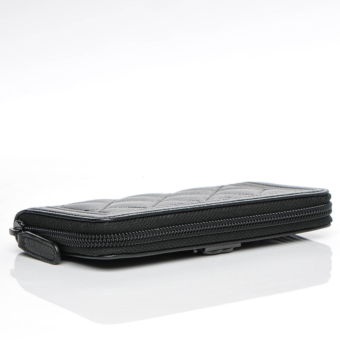 Caviar Quilted Boy Small Zip Around Wallet So Black