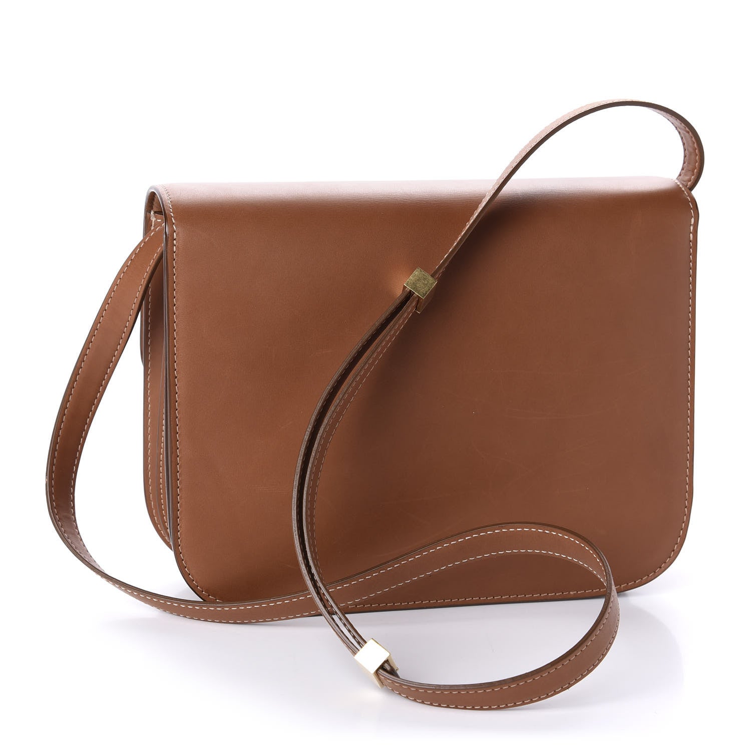 Celine Natural Calfskin Medium Classic Box Flap Bag Tan 3 of 11