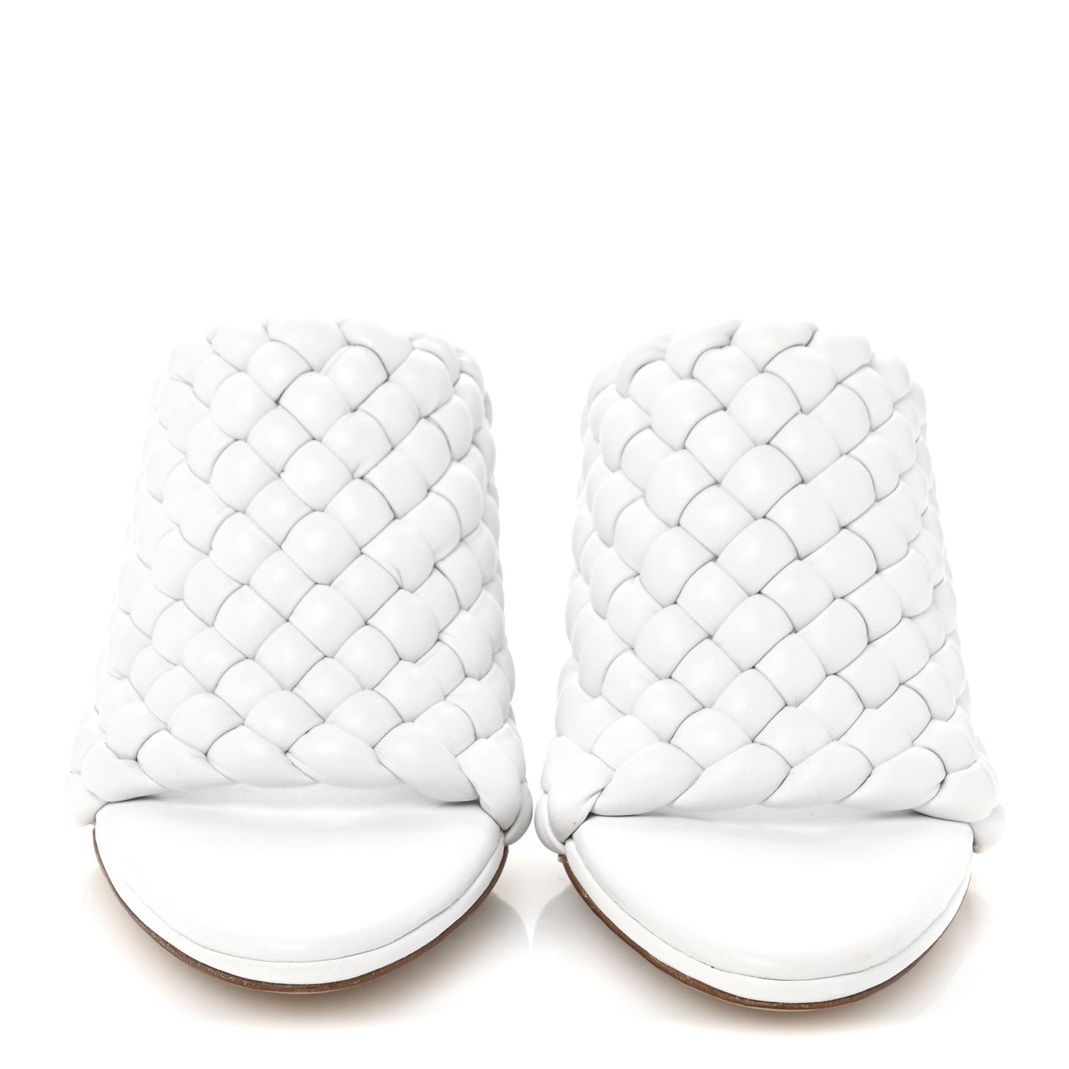 Bottega Veneta Nappa Padded Intreccio The Curve Sandals 39.5 Optic White 3 of 9