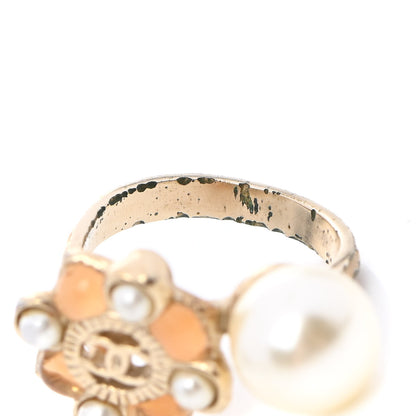 Chanel Gripoix Pearl CC Ring 53 6.5 Gold 4 of 7