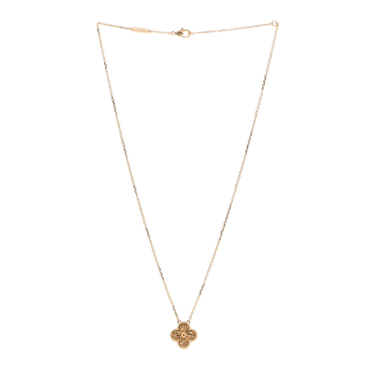 Van Cleef & Arpels 18K Yellow Gold Vintage Alhambra Pendant Necklace 3 of 6
