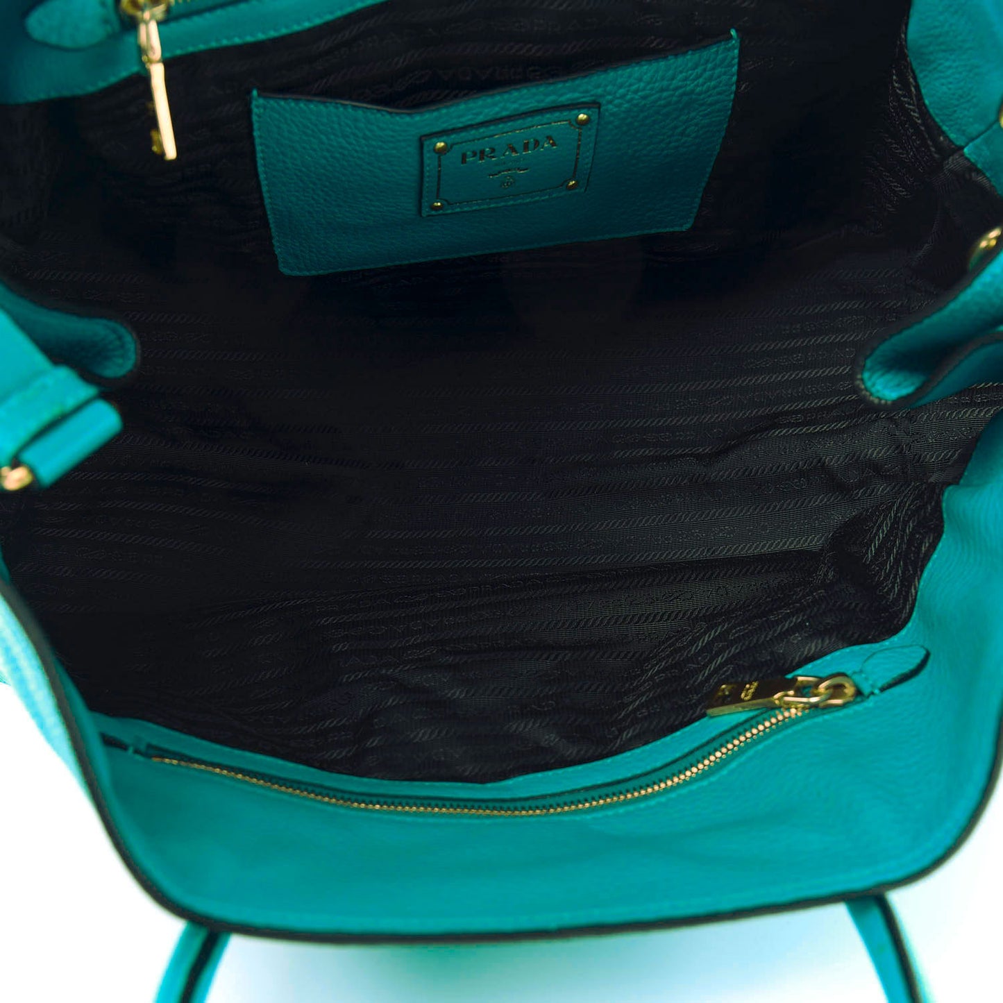 Vitello Daino Shopping Tote Turchese
