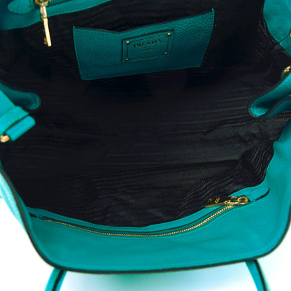 Prada Vitello Daino Shopping Tote Turchese 6 of 12