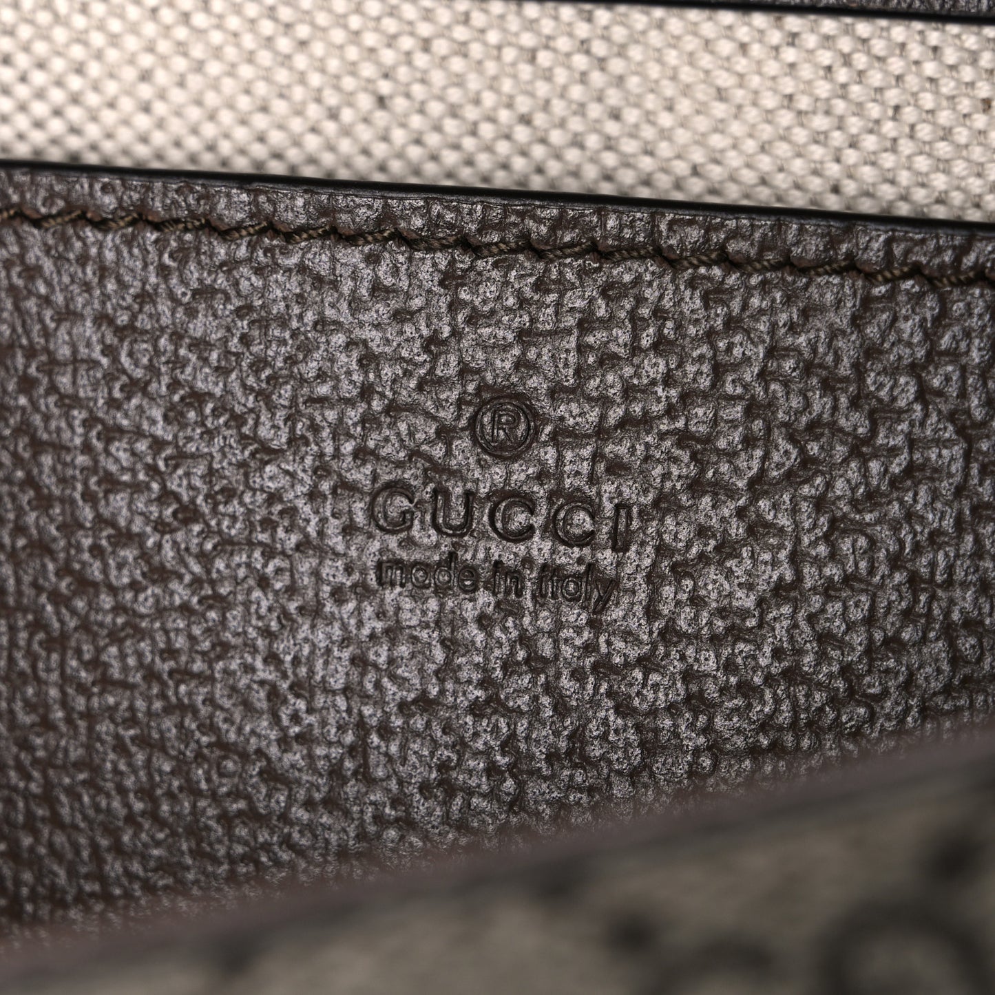 GG Supreme Monogram Textured Dollar Calfskin Web Mini Ophidia Envelope Shoulder Bag Beige Ebony New Acero
