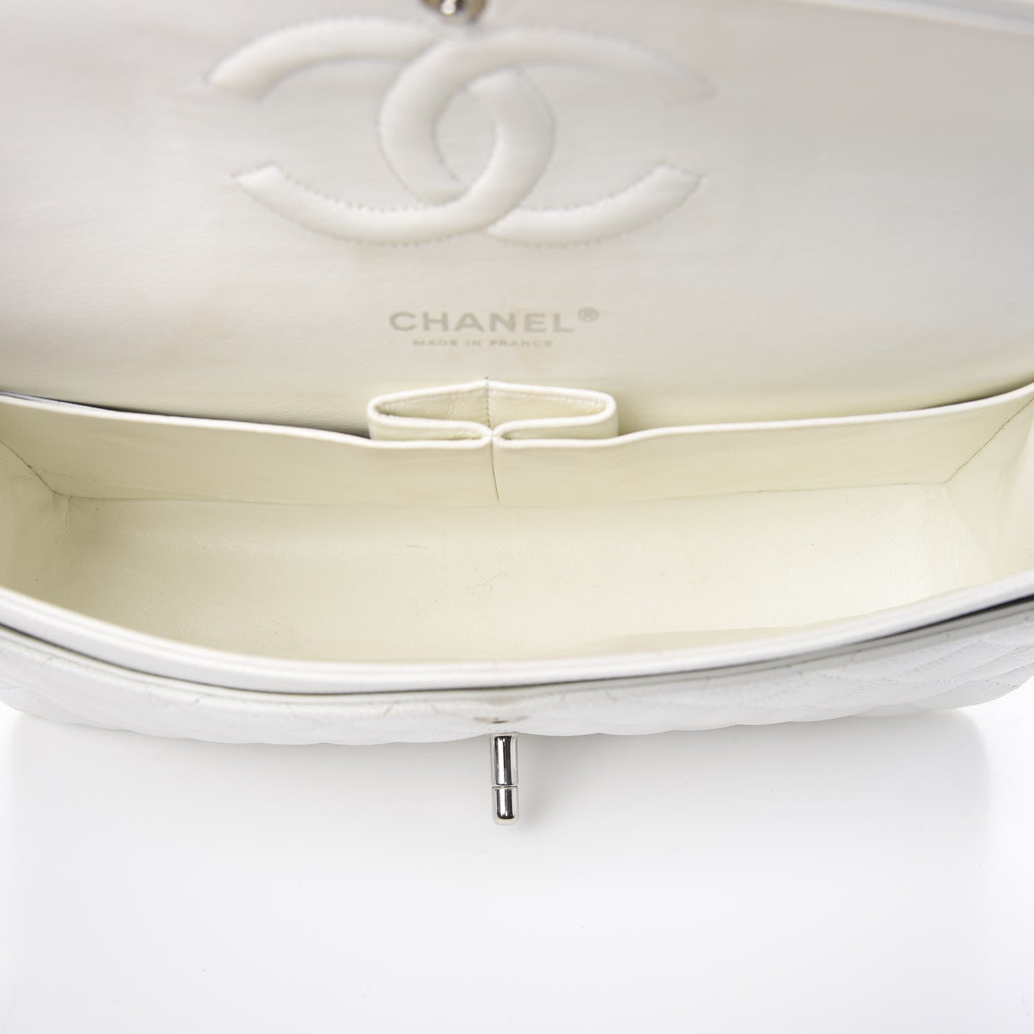 Chanel Caviar Quilted Medium Double Flap White 4 of 11