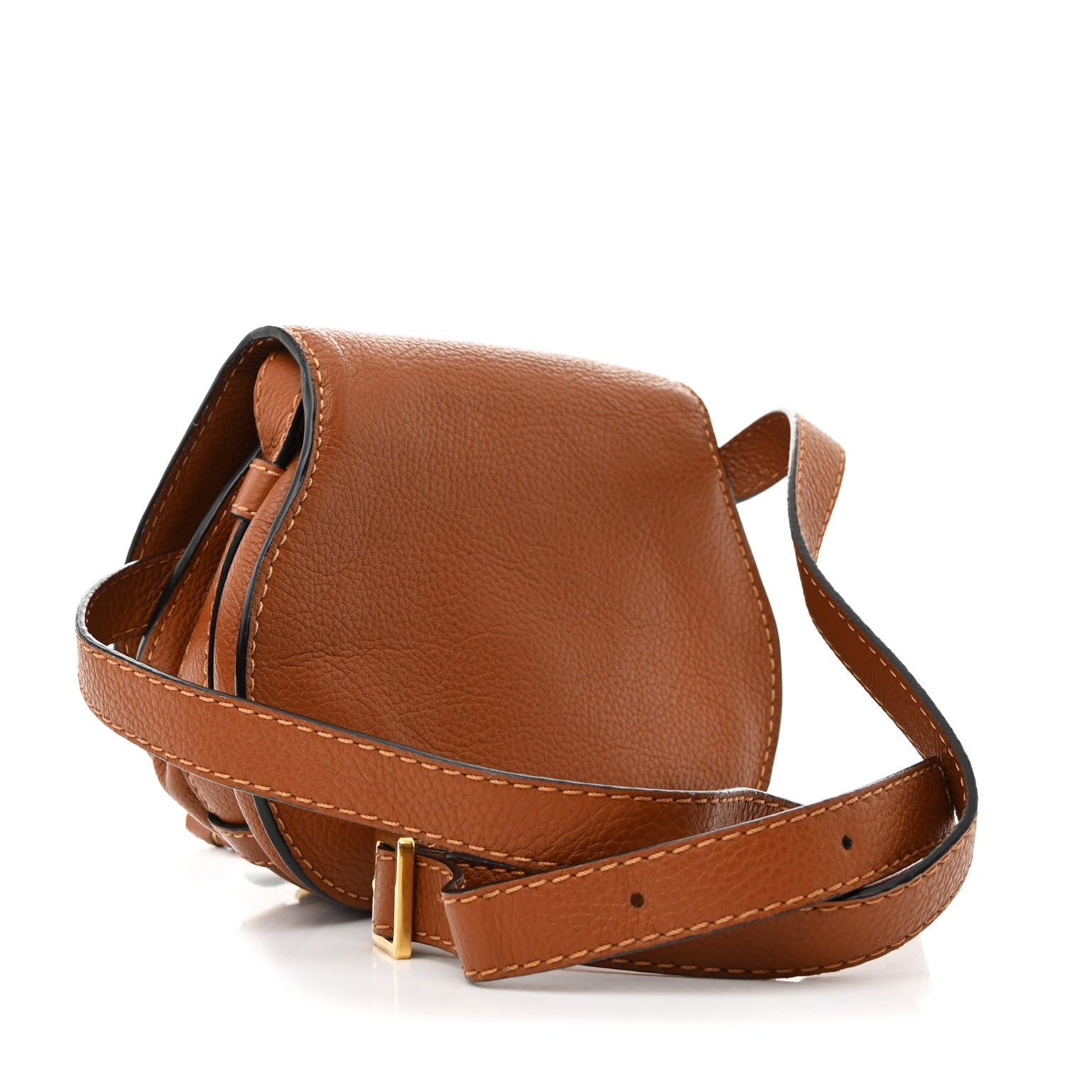Chloe Grained Calfskin Small Marcie Saddle Bag Tan 3 of 10