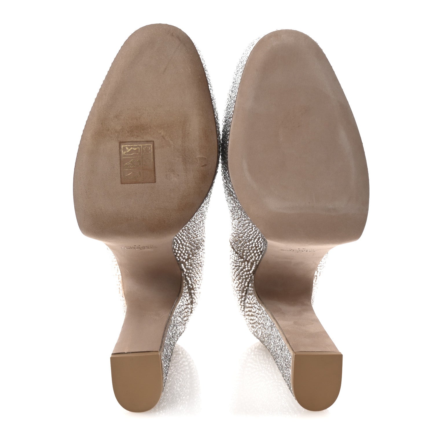 Valentino Garavani Crystal Suede Tan-Go 55/155mm Platform Pumps 41 Rose Cannelle 6 of 9