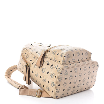 MCM Visetos Medium Studded Stark Backpack Beige 4 of 9
