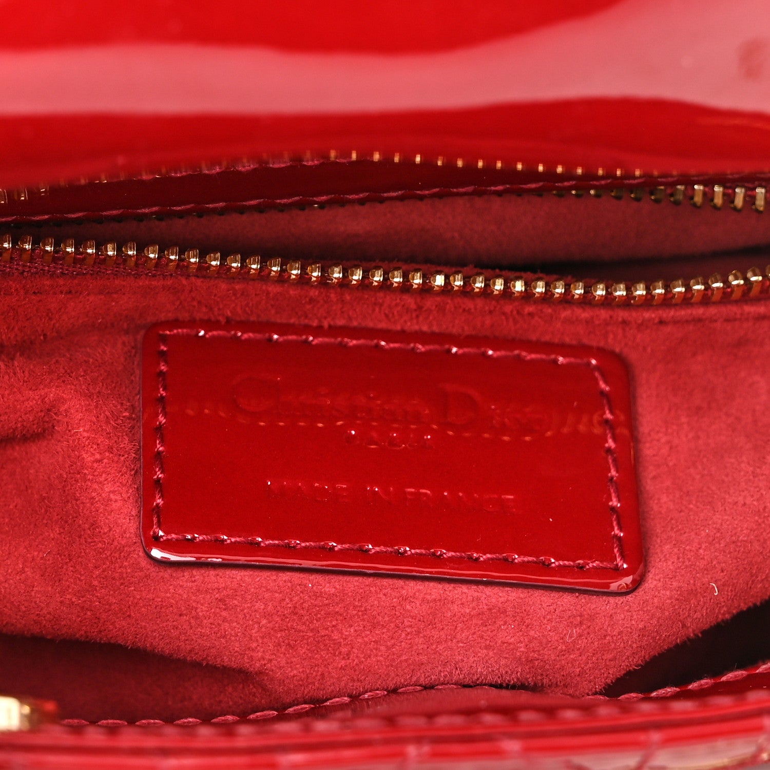 Christian Dior Patent Cannage Mini Lady Dior Red 6 of 10