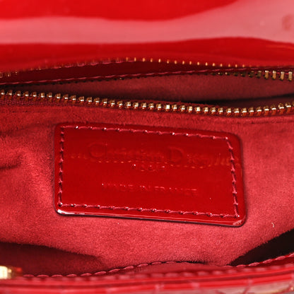 Christian Dior Patent Cannage Mini Lady Dior Red 6 of 10