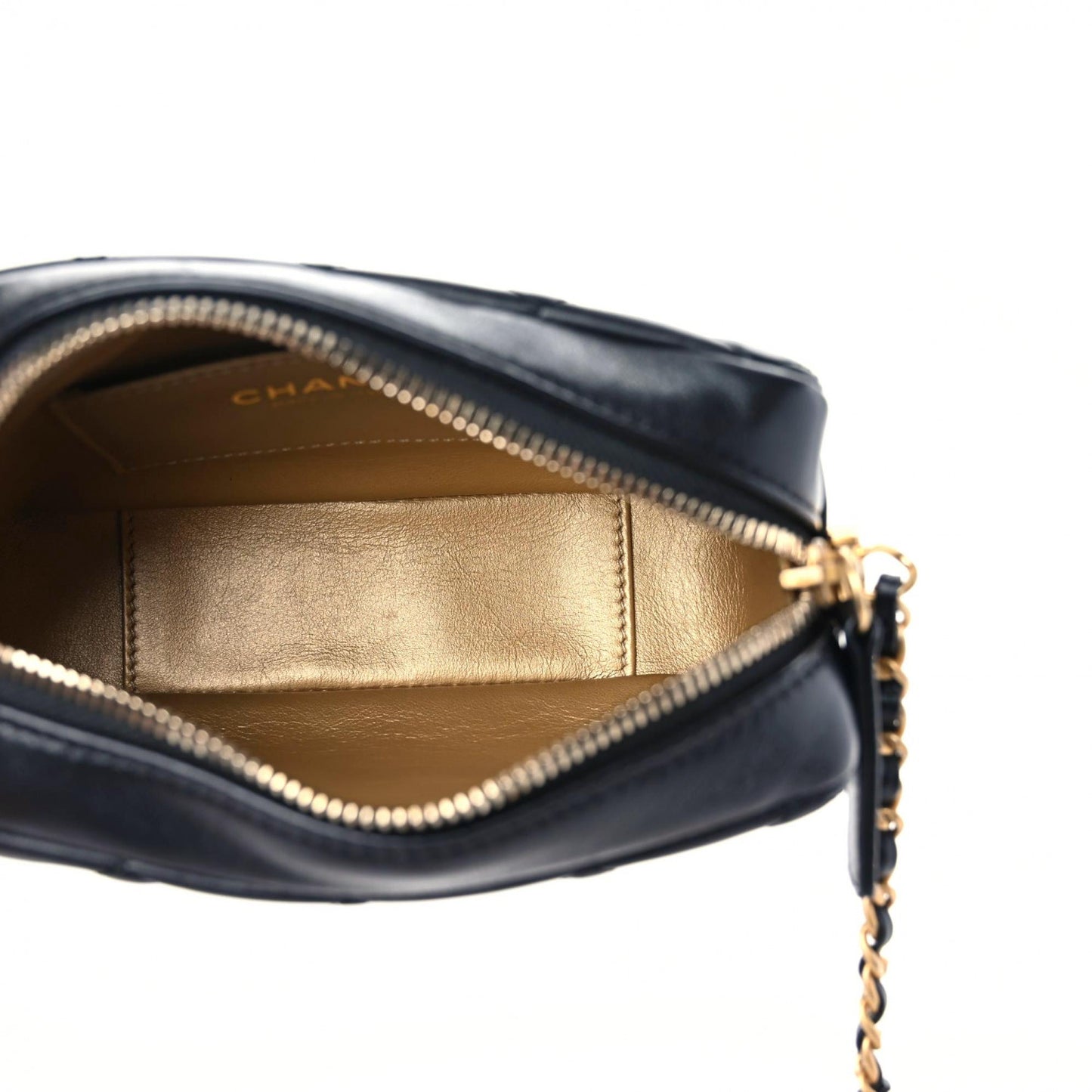 Lambskin Quilted CC Pearl Crush Camera Case Black