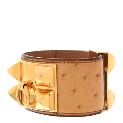 Hermes Ostrich Collier De Chien CDC Bracelet Gold 1 of 8