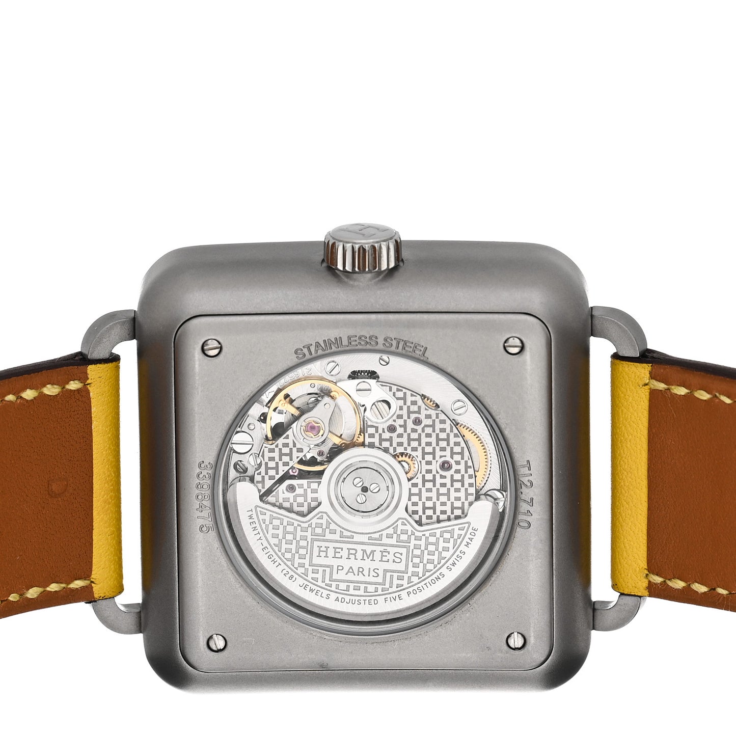 Stainless Steel Swift 38mm Carre H Automatic Watch Jaune de Naples