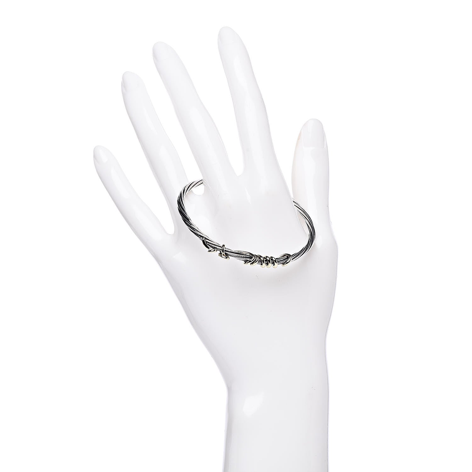 David Yurman Sterling Silver 14K Yellow Gold DY Whispers Te Amo Bracelet 2 of 5