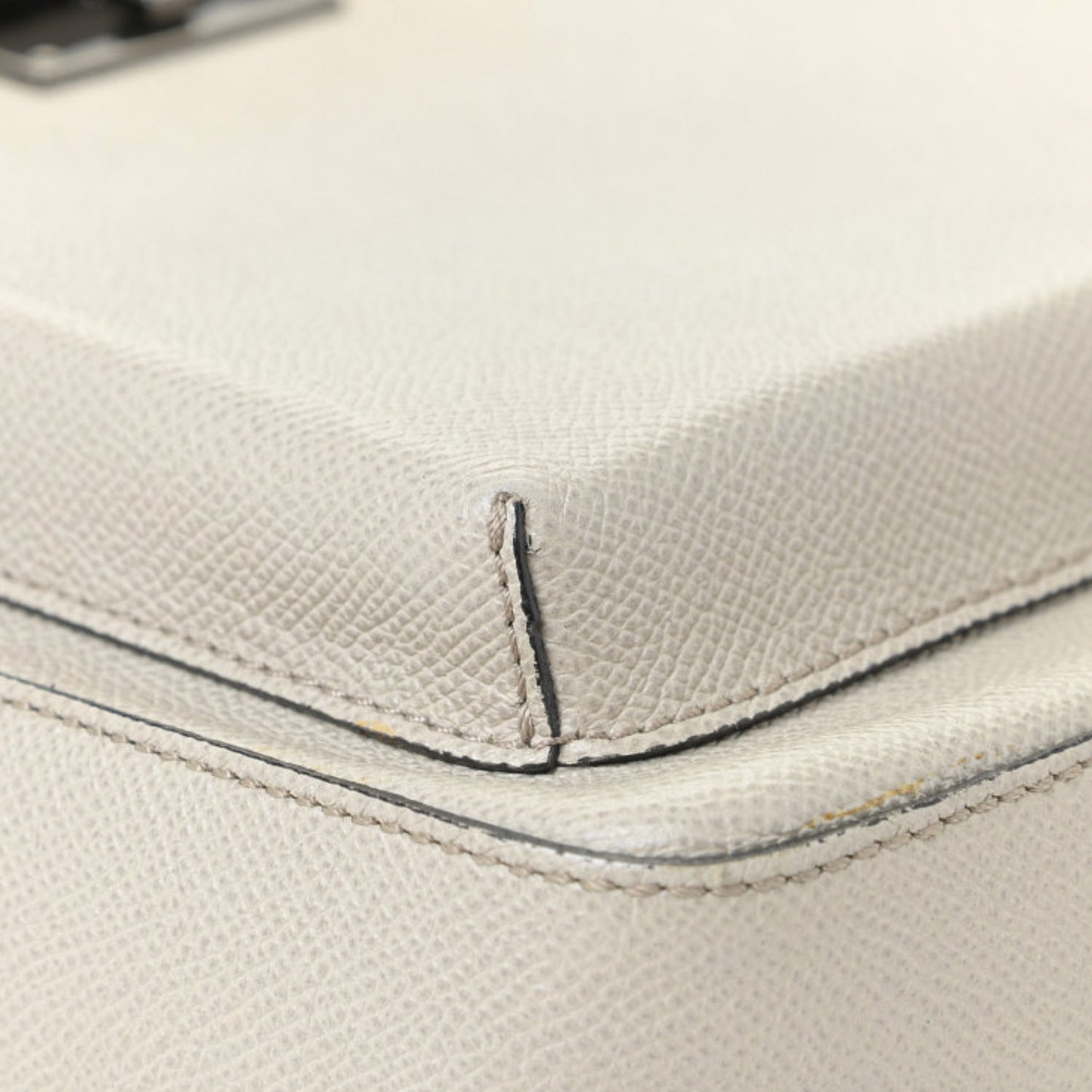Grained Calfskin Crossbody Bag White