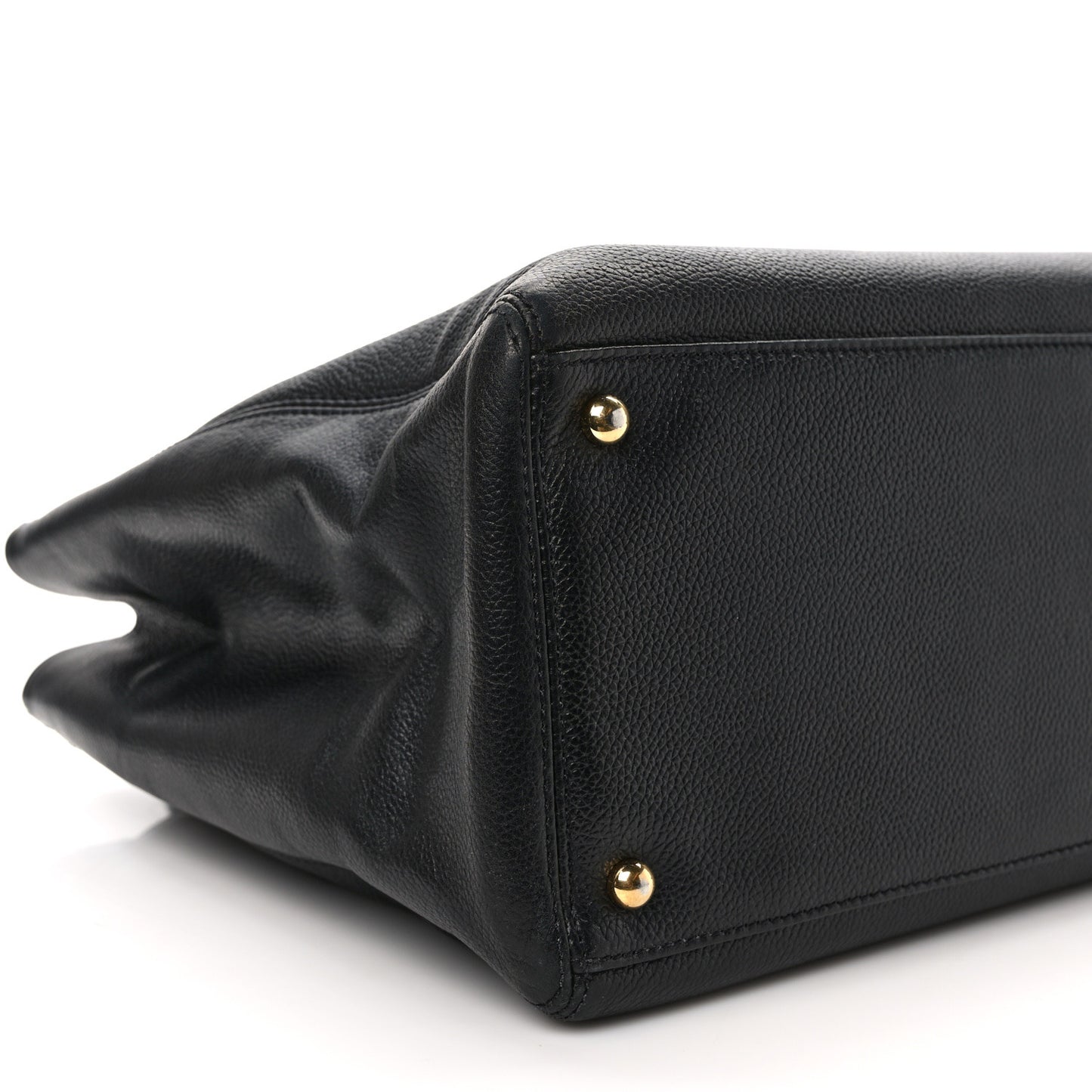 Calfskin Cerf Executive Shopper Tote Black