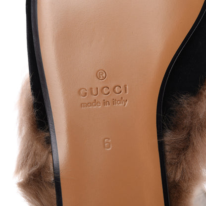 Gucci Velvet Fur Mens Princetown Slippers 6 Black 7 of 8