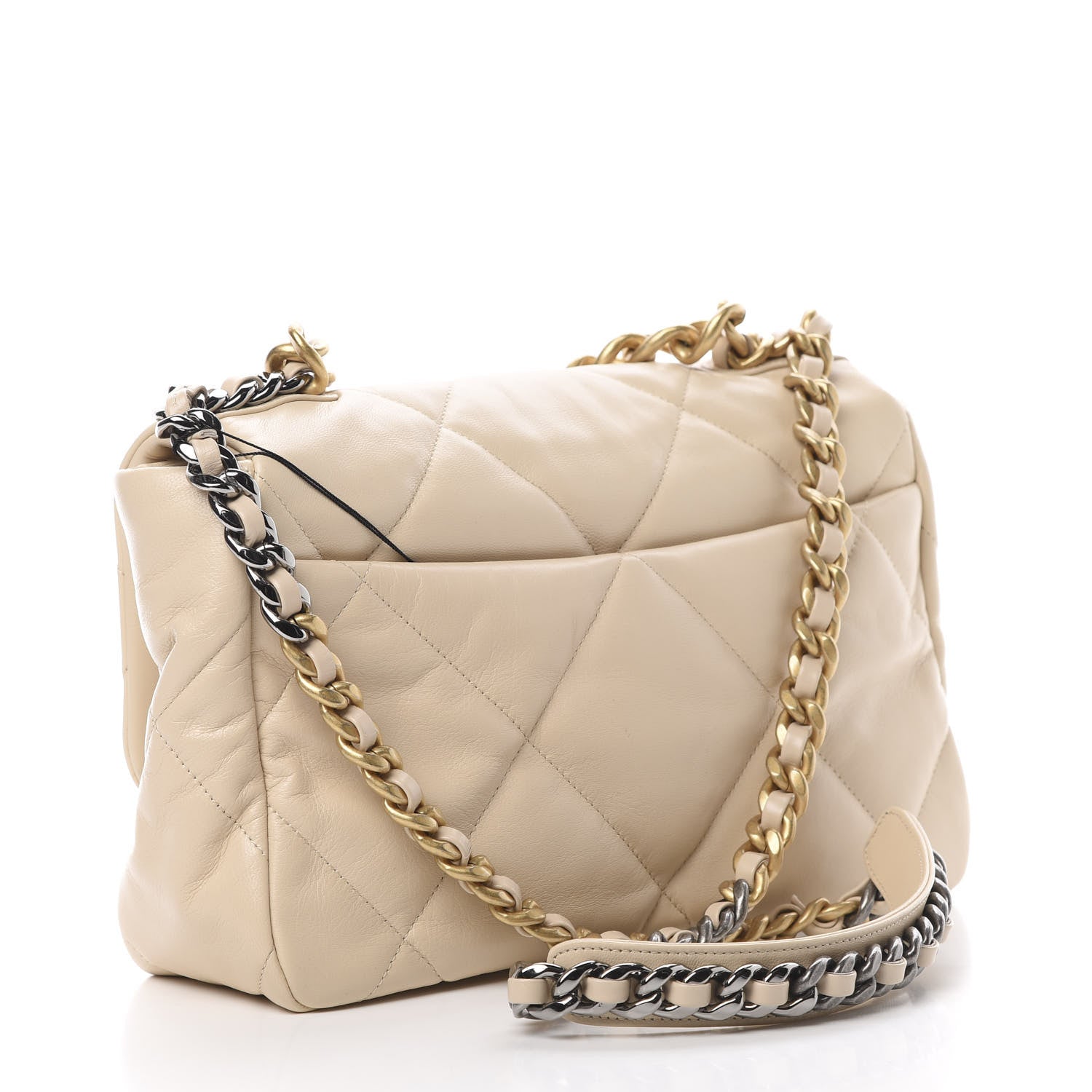 Chanel Goatskin Quilted Large 19 Flap Beige 4 of 12