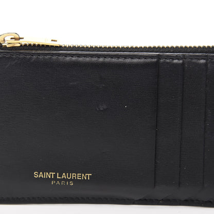 Saint Laurent Calfskin 5 Fragments Zip Pouch Card Holder Black 6 of 7