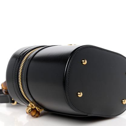 Gucci Calfskin Mini Bamboo Top Handle Shoulder Bag Black 9 of 11