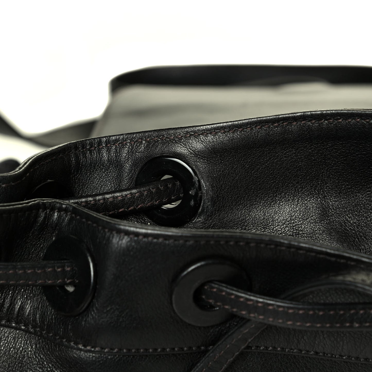Lambskin CC Drawstring Backpack Black