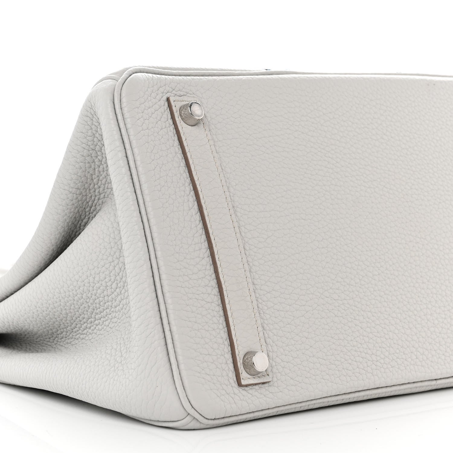 Hermes Taurillon Clemence Lizard Club Birkin 35 Gris Perle White Mykonos 10 of 11