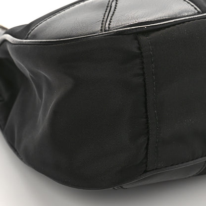Prada Tessuto Nylon Calfskin Shoulder Bag Black 7 of 8
