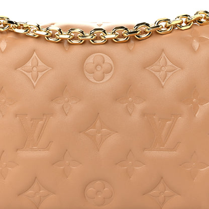 Louis Vuitton Lambskin Embossed Monogram Pochette Coussin Camel 7 of 10