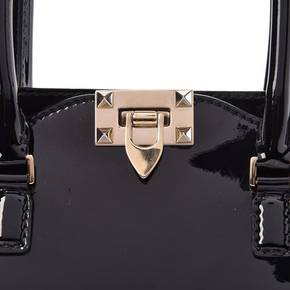 Valentino Garavani Patent Rockstud Double Handle Tote Black 8 of 12