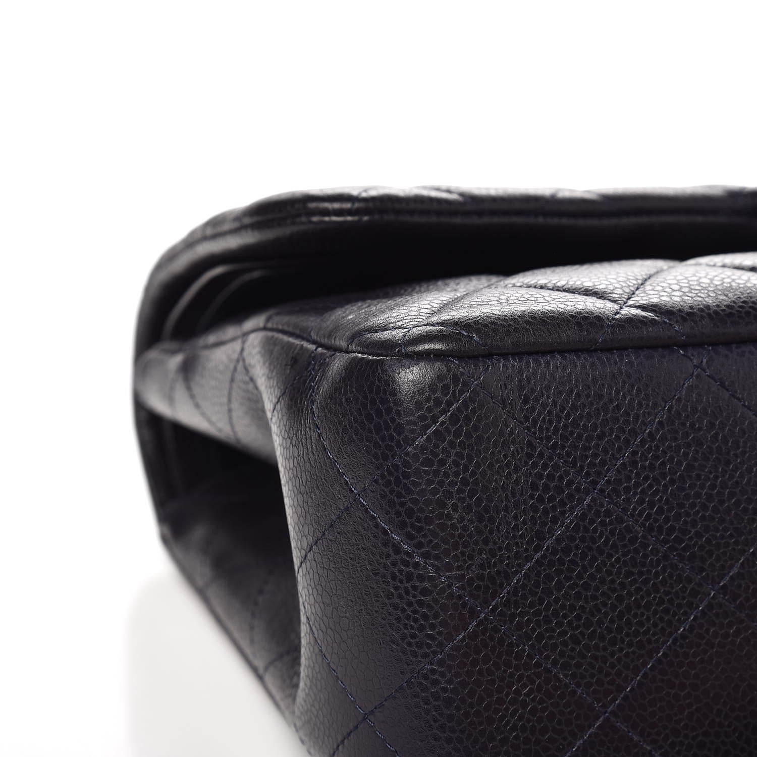 Chanel Caviar Quilted Jumbo Double Flap Navy Blue 11 of 12